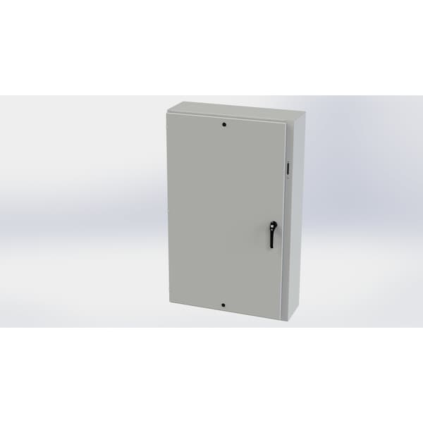 3 Point Latch with Padlock Handle Electrical Enclosures, 60 in H, 12 in D, 37.38 in W, Carbon Steel